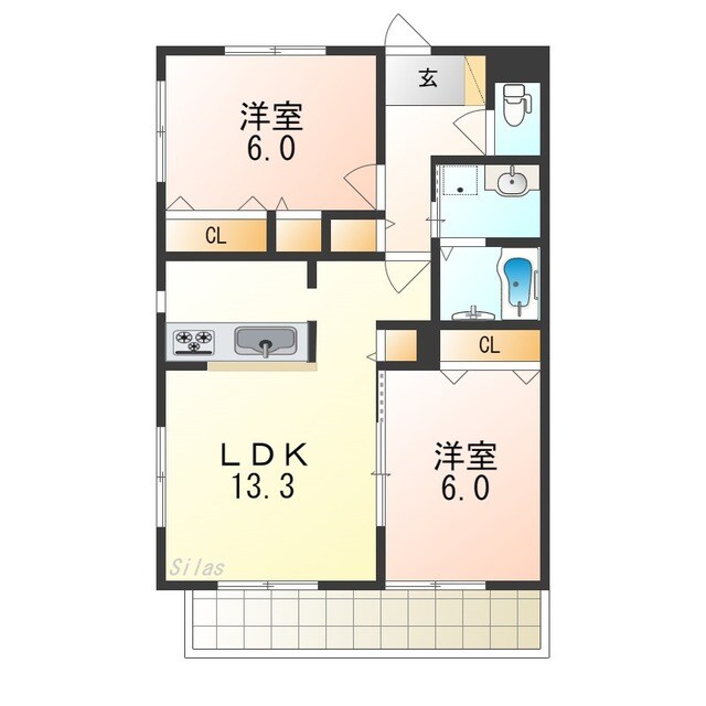 北野田駅 徒歩20分 1階の物件間取画像