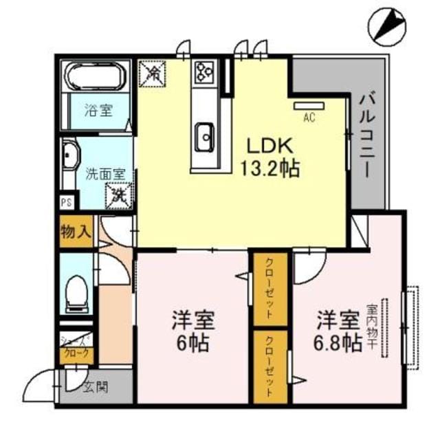 百舌鳥八幡駅 徒歩3分 2階の物件間取画像