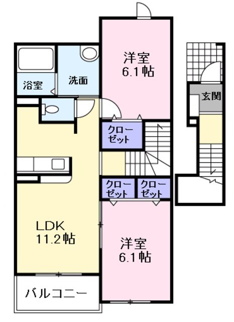 北野田駅 徒歩23分 2階の物件間取画像