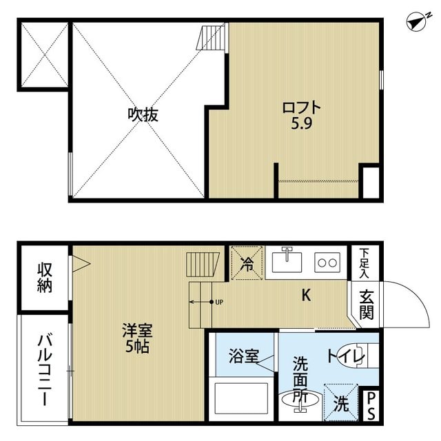 石津川駅 徒歩8分 1階の物件間取画像