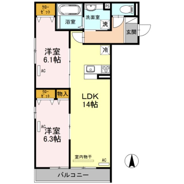 カーサ 堺 南花田 D-roomの物件間取画像