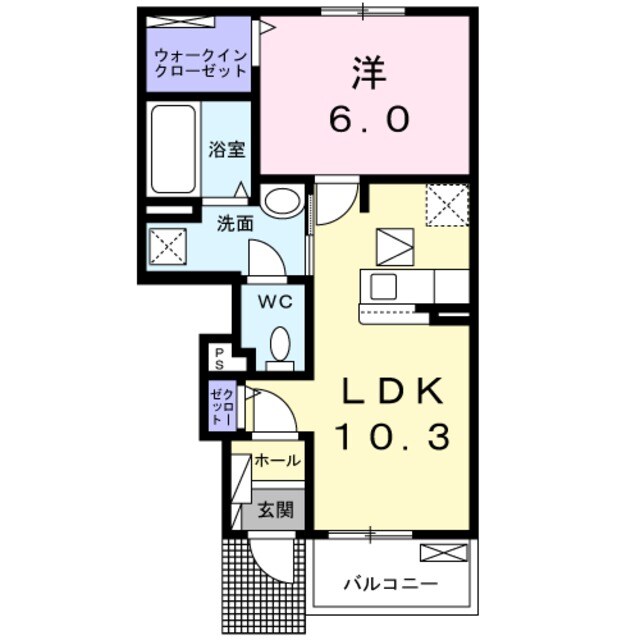 萩原天神駅 徒歩18分 1階の物件間取画像