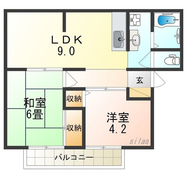 サンビレッジＯＫＵＮＯ　Ｄの物件間取画像