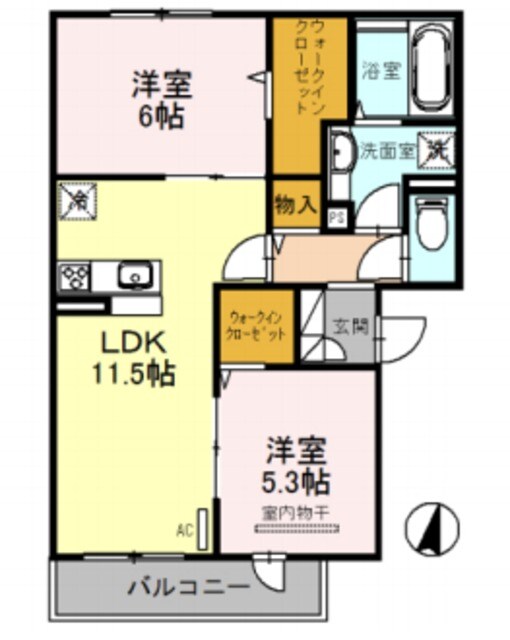 クリエ山本町南の物件間取画像