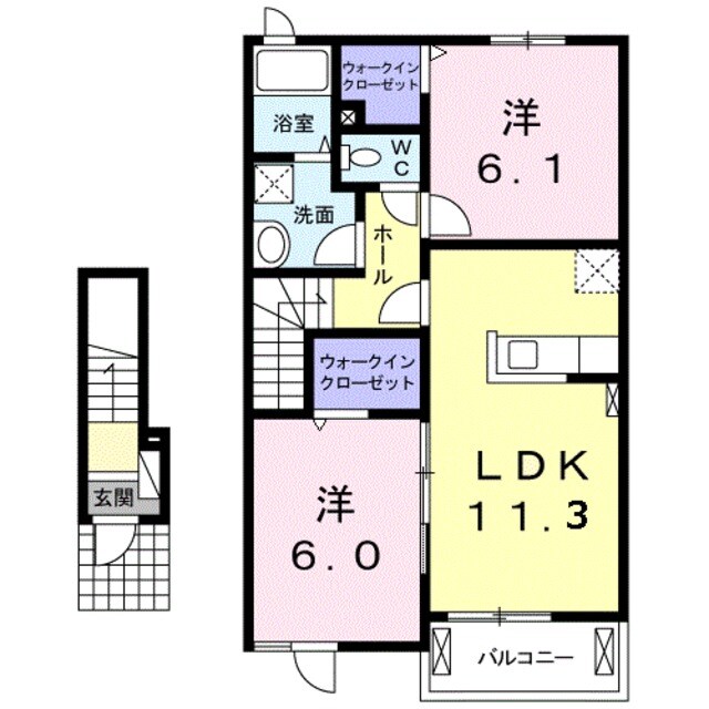 出戸駅 徒歩22分 2階の物件間取画像