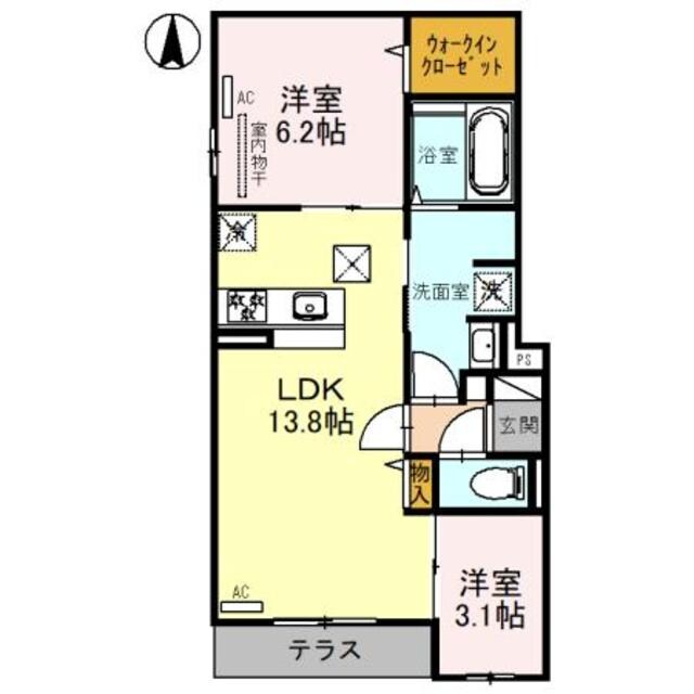 平野駅 徒歩6分 1階の物件間取画像