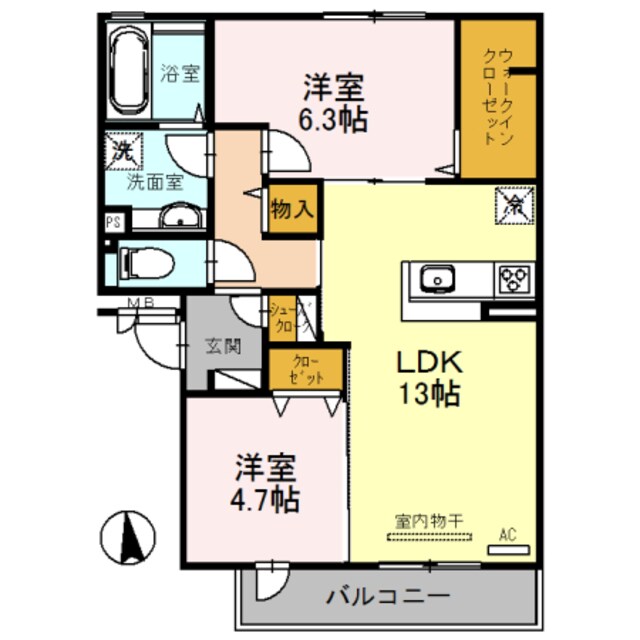 パルティーレの物件間取画像