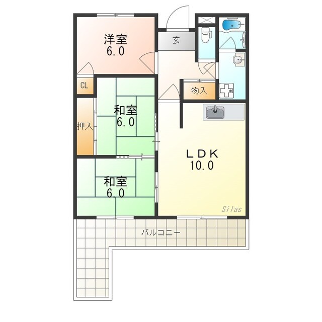 千里丘駅 徒歩20分 4階の物件間取画像