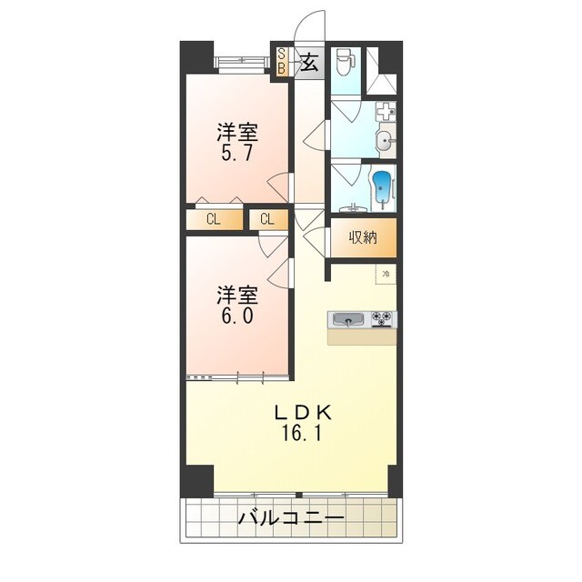 千里丘駅 徒歩17分 4階の物件間取画像