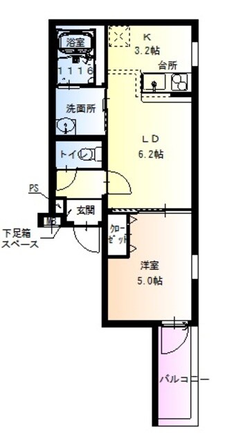 岡町駅 徒歩6分 3階の物件間取画像