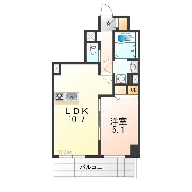 江坂駅 徒歩7分 5階の物件間取画像