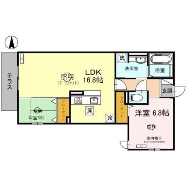 上新庄駅 徒歩8分 1階の物件間取画像