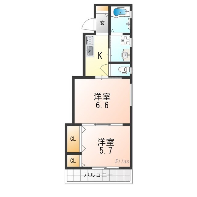 セレニティ東正雀アルファの物件間取画像