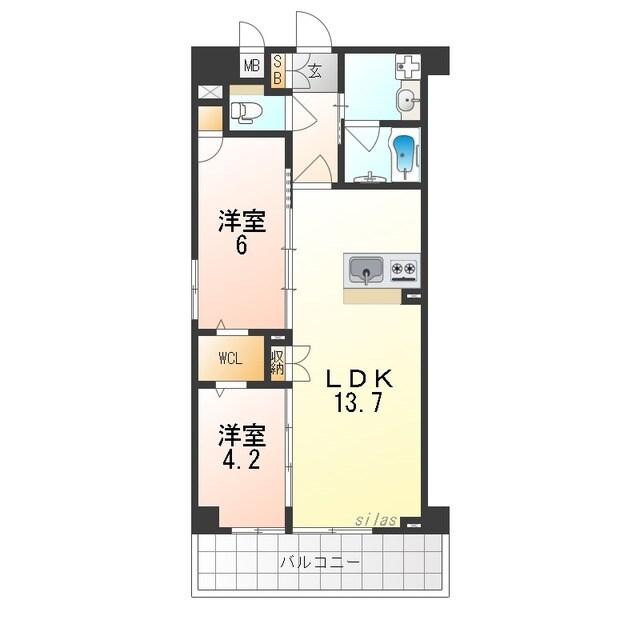 トリニティ豊中本町の物件間取画像