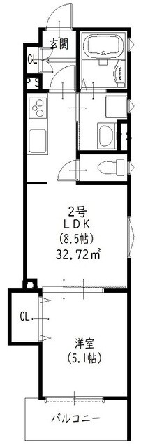 四条畷駅 徒歩6分 2階の物件間取画像