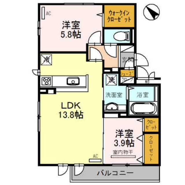 桃山台駅 徒歩24分 3階の物件間取画像