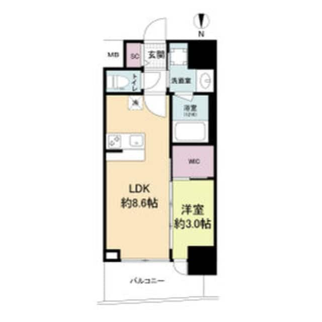 江坂駅 徒歩7分 8階の物件間取画像