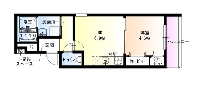 だいどう豊里駅 徒歩9分 1階の物件間取画像