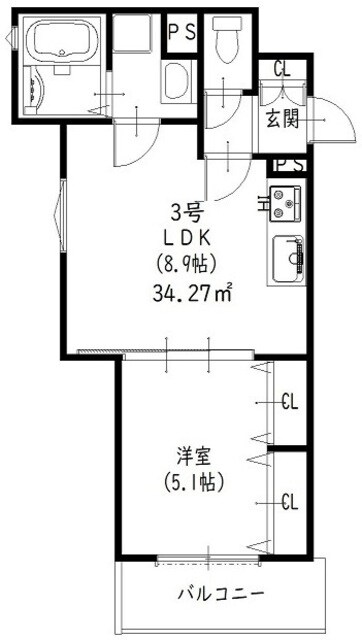 クリエオーレ永楽荘の物件間取画像