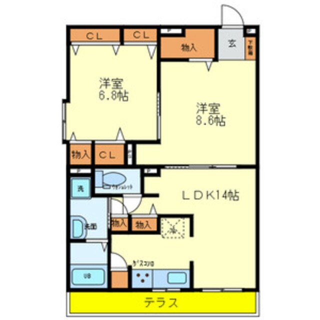 寝屋川市駅 徒歩8分 1階の物件間取画像