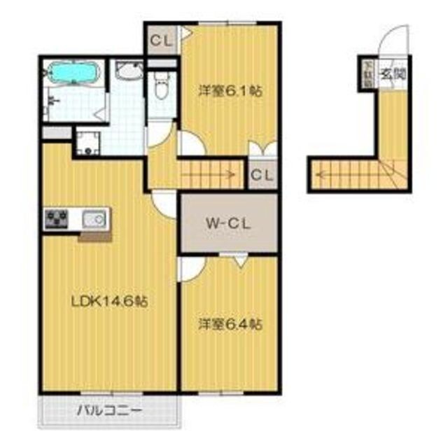 忍ケ丘駅 徒歩5分 2階の物件間取画像