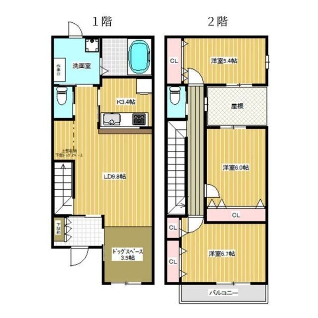 川西能勢口駅 徒歩3分 1-2階の物件間取画像