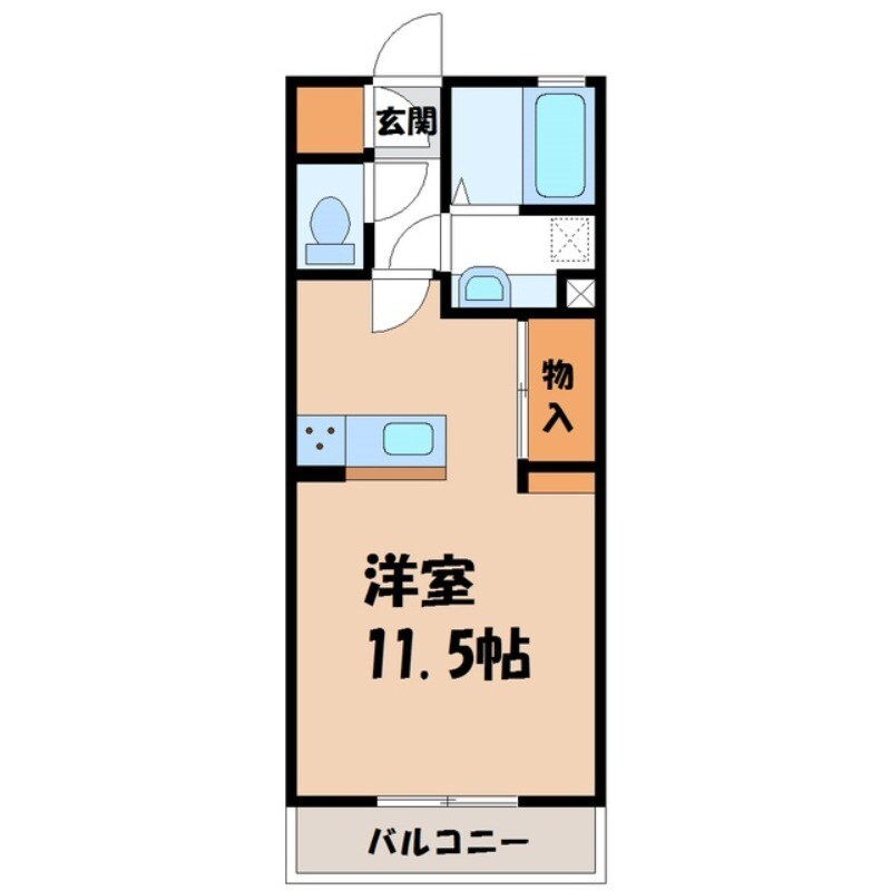 新栃木駅 徒歩8分 3階の物件間取画像