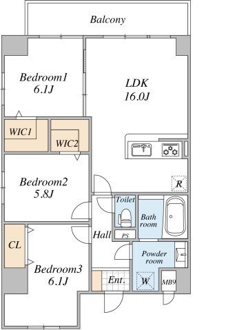 北千住駅 徒歩8分 13階の物件間取画像