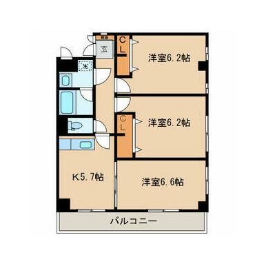 三恵中田パレスの物件間取画像