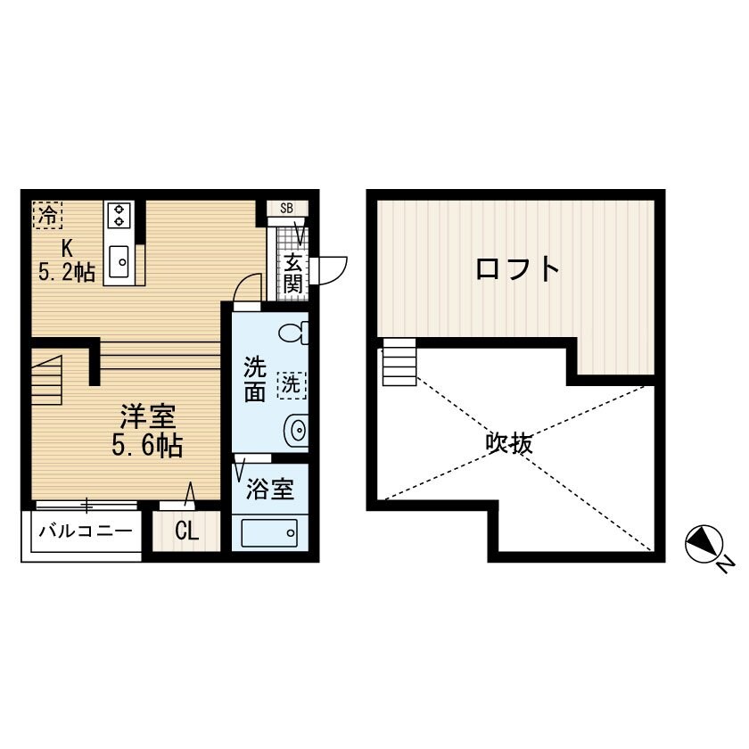 和白駅 徒歩5分 1階の物件間取画像