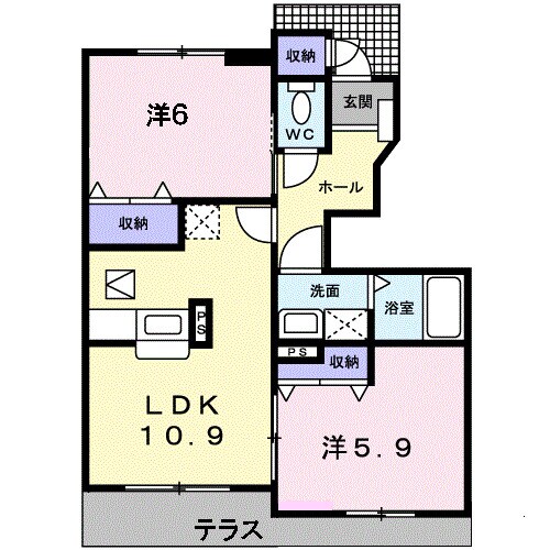 山手メゾン弐Ａの物件間取画像