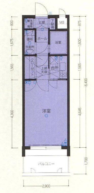 エステートモア天神スタジオの物件間取画像