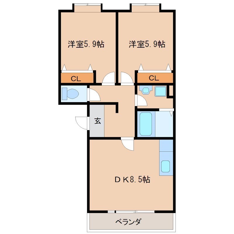 ドミール吉井3の物件間取画像