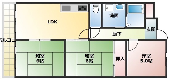 第８カシノハイツの物件間取画像