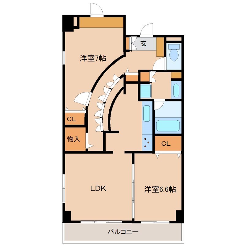 クラージュ福弥2の物件間取画像