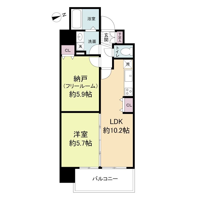 尼崎駅 徒歩6分 9階の物件間取画像