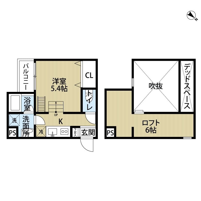 エール東難波の物件間取画像