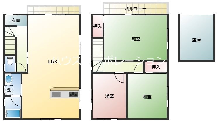 尼崎次屋貸家の物件間取画像
