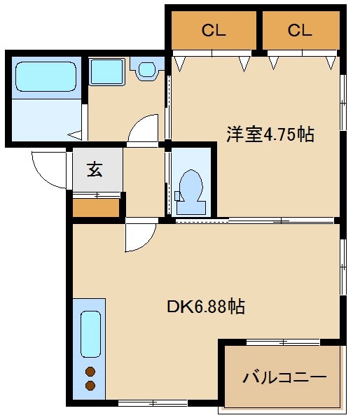 クレールハウス南新町の物件間取画像