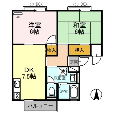 ホワイトヴィラ弐番館の物件間取画像