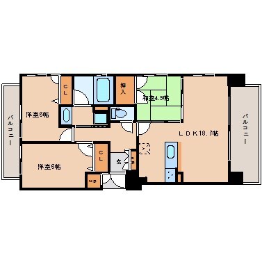 オークヒルズ西難波の物件間取画像