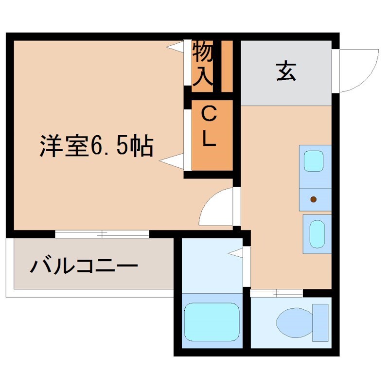 大物駅 徒歩5分 2階の物件間取画像