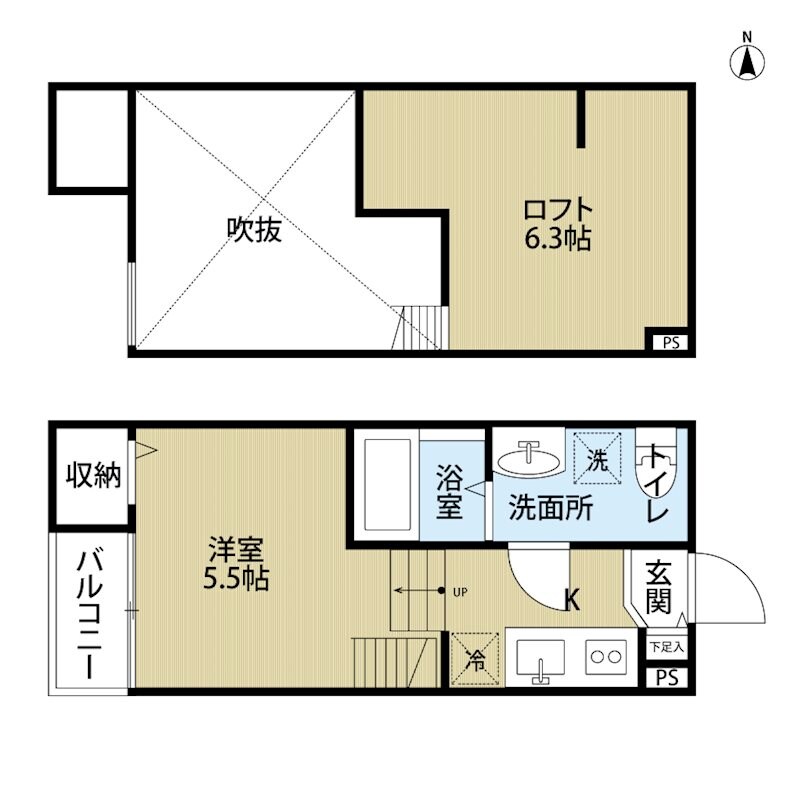 マカロン　ムー　カワラノミヤの物件間取画像