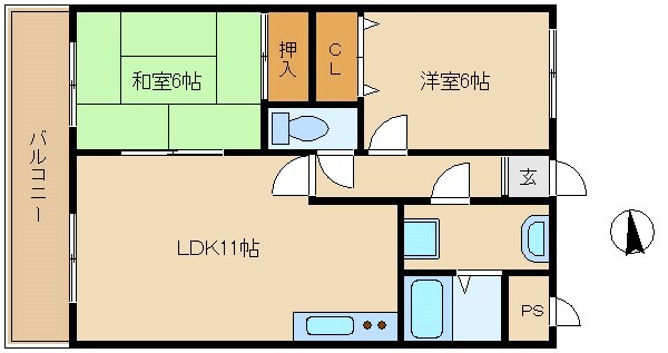 ラディエ南武庫之荘の物件間取画像