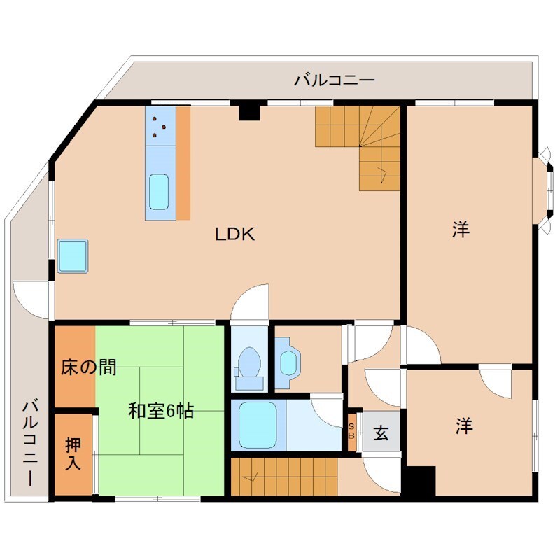 ランドマーク尼崎中央の物件間取画像