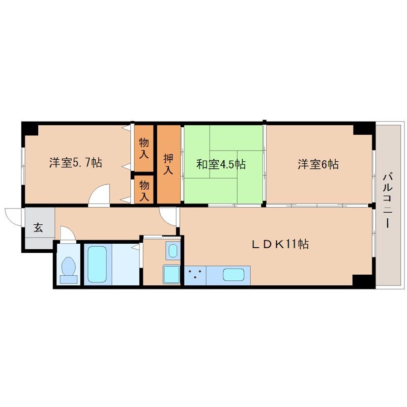 ローヤルシャトー立花の物件間取画像