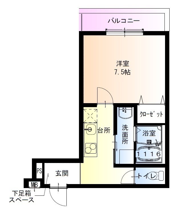 フジパレス水堂町2番館の物件間取画像