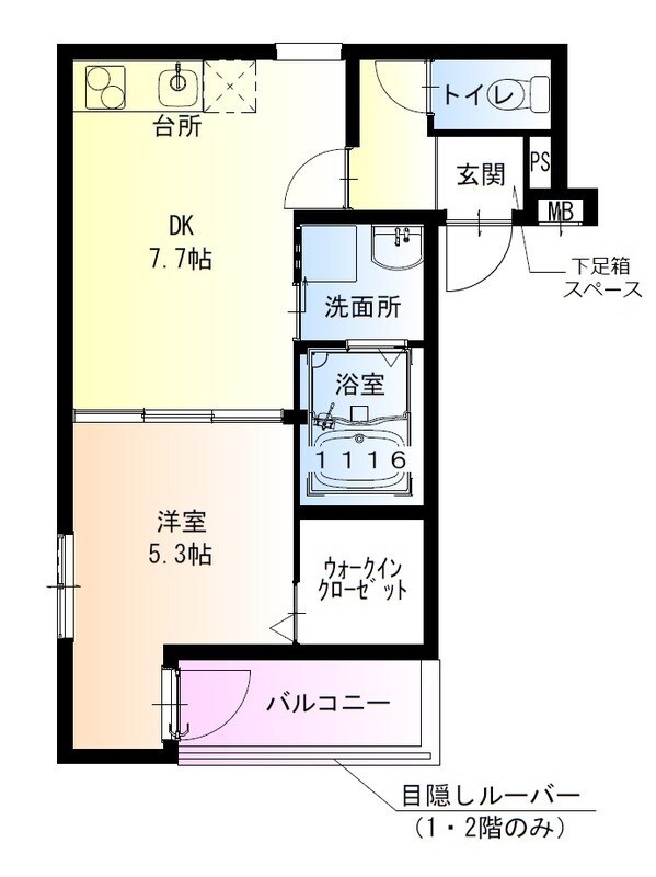 フジパレス長洲公園5番館の物件間取画像