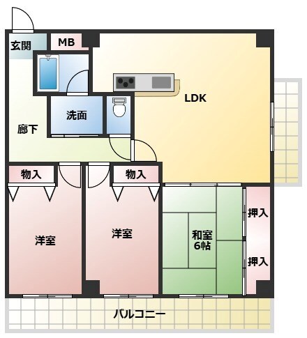 大三マンションの物件間取画像