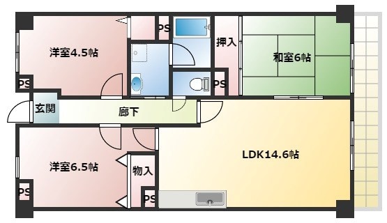 サザンハウス塚口の物件間取画像